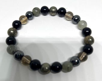 The Empaths Armour Dispels  Absorbs Negative  Unwanted Emergy Forms A protective Sheild Around Ones Aura 8mm Gemstone Beads Elastcated