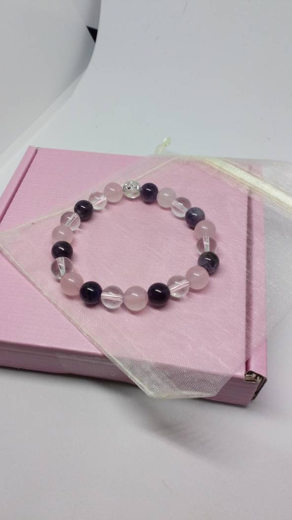 Panic Attack Stress & Anxiety Gemstone Elasticated Bracelet Reiki Crystal Healing