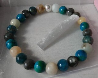 Bracciale Zodiacale Gemelli Con Infuso Reiki - Cristalli E Pietre Preziose, 17,8 Cm - Gioielli Energetici