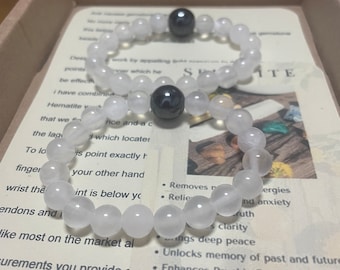Anti-Nausea Gemstone Bracelet: Tiger's Eye & Hematite Acupressure