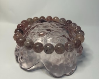Strawberry Quartz 9mm Gemstone Elasticated bracelet only 3 Available