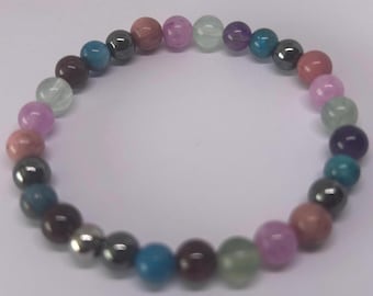 Joint Pain Support Bracelet Made With 6mm Gemstone Crystal Beads Elasticated Varoius Sizes
