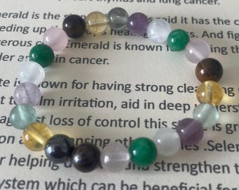 Gemstone Bead Bracelet: Reiki Healing, Detox & Support