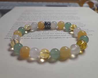 Uplifting Gemstone Bracelet, Calcite, Citrine, Aventurine, Selenite