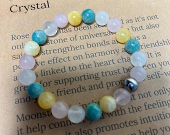 For Ever Freinds Freindship Bracelet Made From Specially Selected 8mm Crystal Gemstone Beads Elasticated Various Sizes