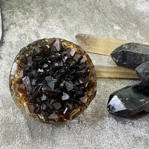 Phone grip smoky quartz unique gift healing crystals Chakra resin epoxy powerful energy stand