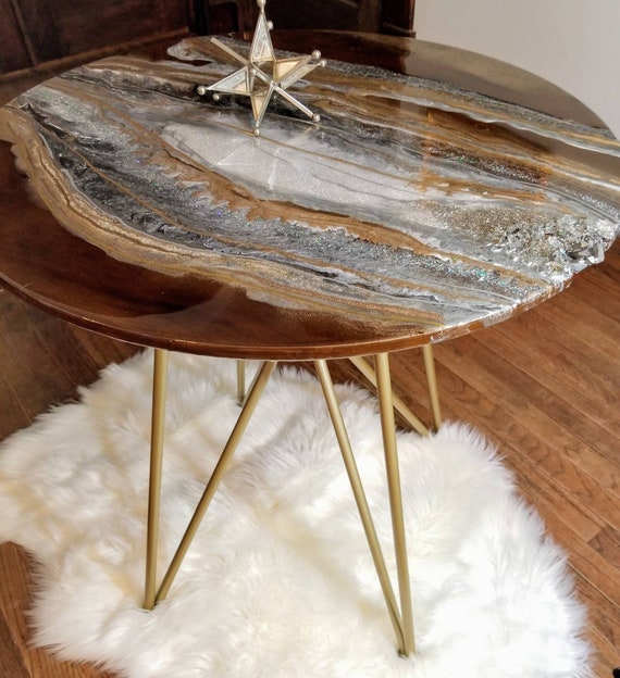 Gold and cheap silver side table