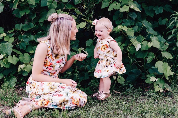 Mommy and Me Family Matching Dress Mother Daughter Floral Holiday Long Dress UK