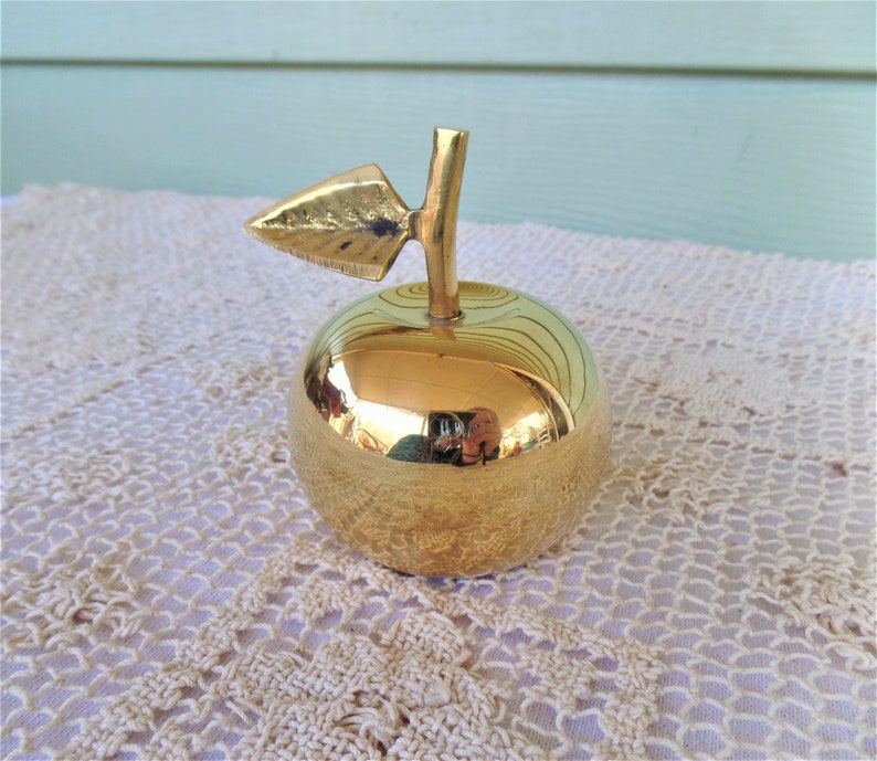 Vintage Brass Home Decor Collectible Brass Bells Vintage Brass Bell Vintage Brass Decor Gift For Teacher Vintage Solid Brass Apple Bell