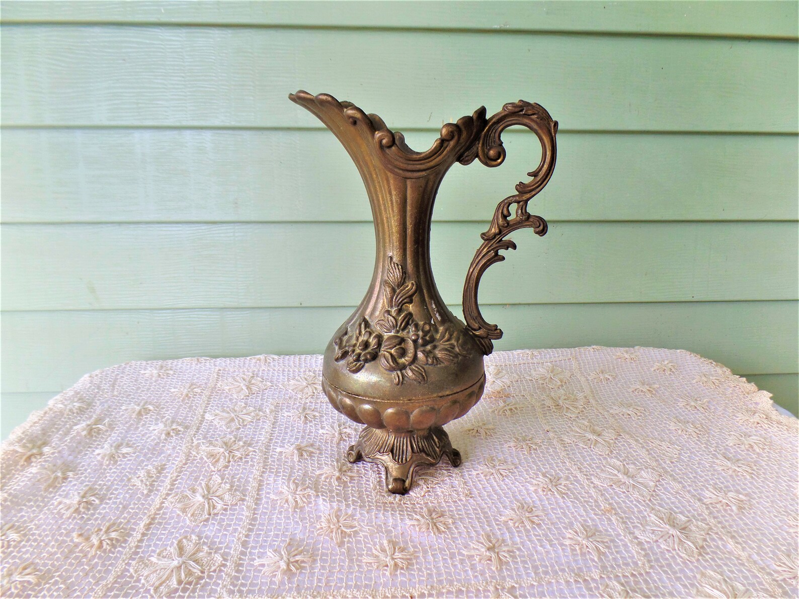 Vintage Large Ornate Brass Italian Vase Made in Italy Etsy