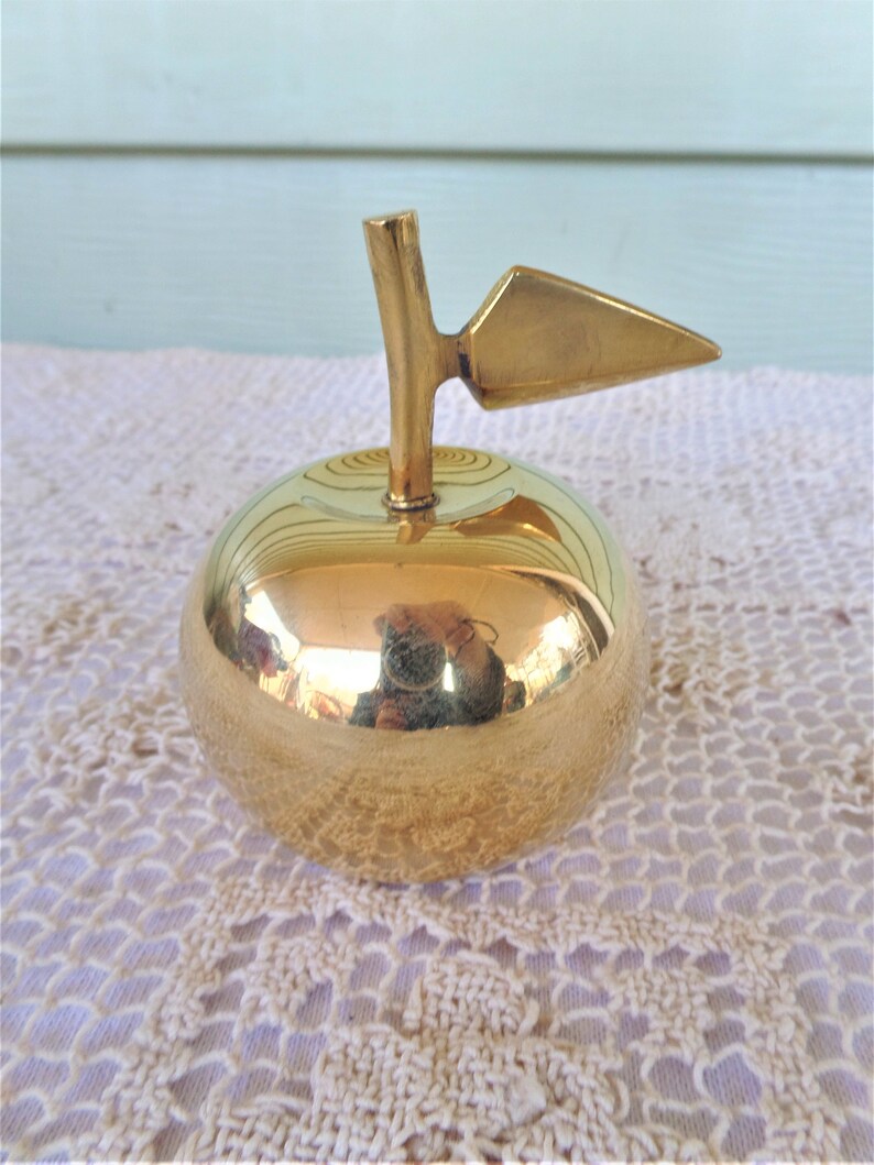 Vintage Brass Home Decor Collectible Brass Bells Vintage Brass Bell Vintage Brass Decor Gift For Teacher Vintage Solid Brass Apple Bell