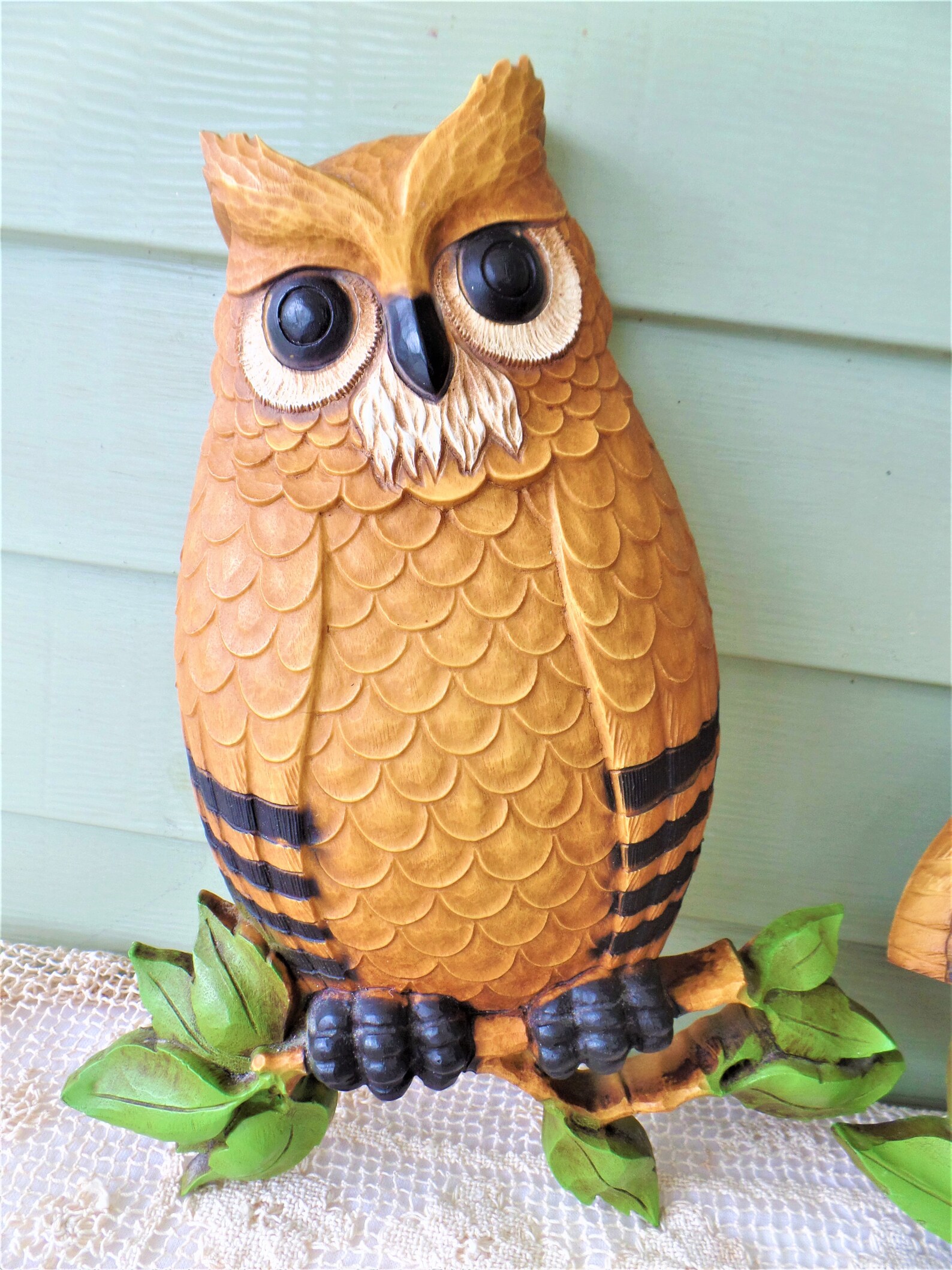 Vintage Set of 2 Owl Wall Plaques Vintage Owl Decor Vintage Etsy