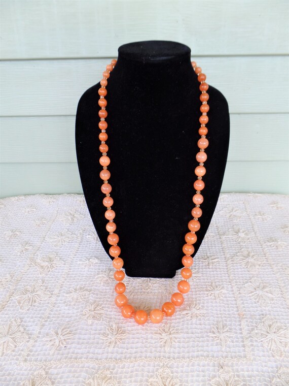 Clear Sphere Bead Necklace Vintage - Etsy
