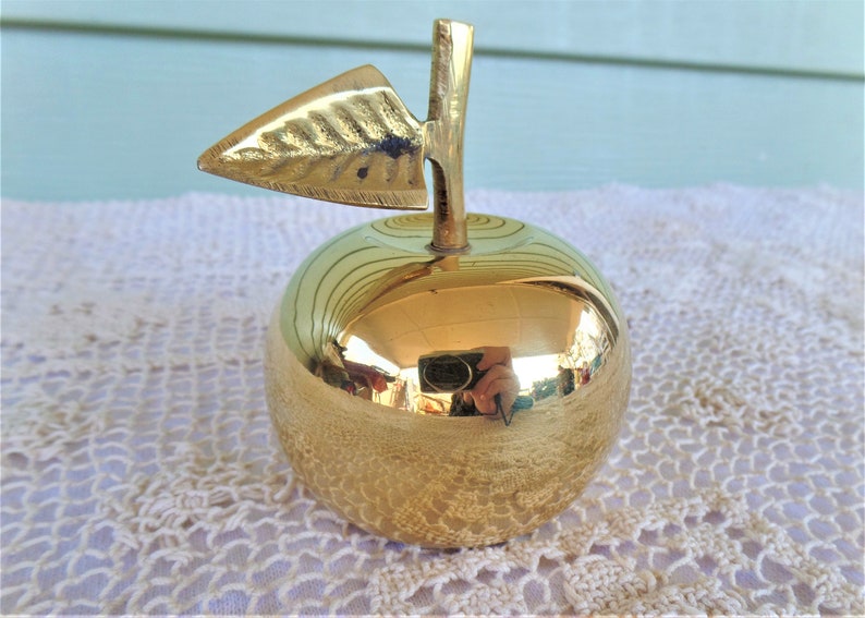Vintage Brass Home Decor Collectible Brass Bells Vintage Brass Bell Vintage Brass Decor Gift For Teacher Vintage Solid Brass Apple Bell