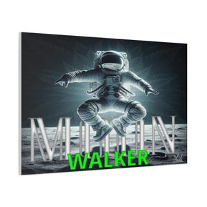 Astronaut Moon Walker Canvas Art, Space Decor, Gift for Astronaut Lovers, Unique Wall Art for Home, Lunar Theme Wall Art, Galaxy Decor