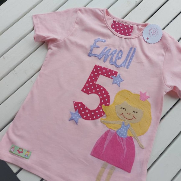 Geburtstagsshirt Prinzessin kurzer Arm, ggf. mit  Namen