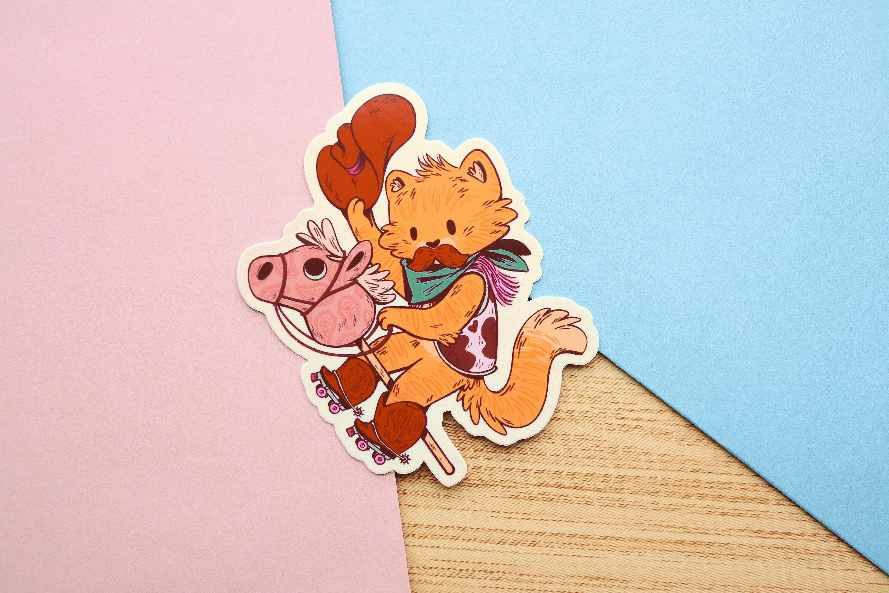 Roller Skate Sticker Cowboy Cat Sticker Cowboy Kitty Roller - Etsy