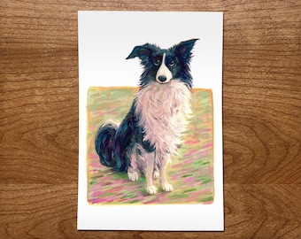 Bordercollie Art Print, border collie kunstwerk, collies, border collie moeder, geschenken hondenliefhebber, geschenken hond ouder, collie kunst, kunst aan de muur hond