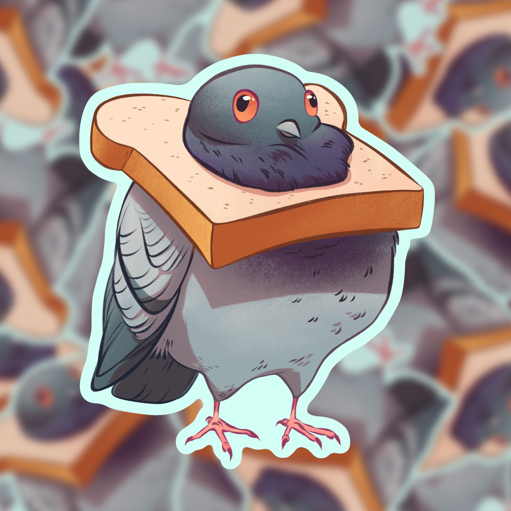 Pigeon Sticker, Funny Bird Sticker, Bird Lover Gift, Rock Pigeon Dove ...