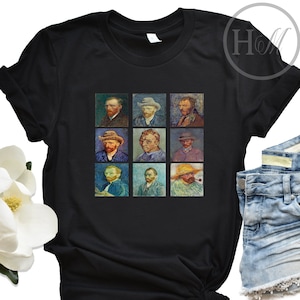 Van Gogh Clothing, Vincent van Gogh Faces, Van Gogh TShirt, Van Gogh Self Portrait,  Van Gogh Portrait, Art Print Shirt, Fine Art T Shirt