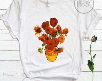 Yellow Sunflower Van Gogh Sunflowers Art Tee, Art Teacher Gift, Van Gogh Clothing, Van Gogh Artwork, Van Gogh TShirt