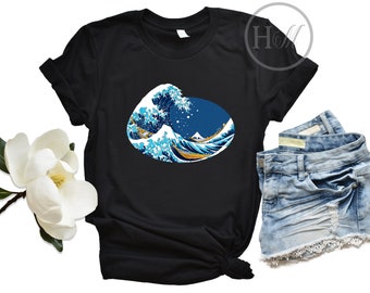 The Great Wave Shirt/T-shirt, Kanagawa Wave, Japans Shirt, Katsushika Hokusai, Kawaii Shirt, Esthetisch Shirt, Anime Shirt, Ukyio-e