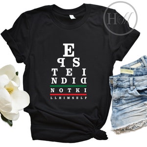 Epstein Didn&#39;t Kill Himself Eye Chart Shirt/T Shirt/Tee, Hung Like Epstein, Novelty Funny Christmas,  Gag Gifts, Conspiracy Theory Gift