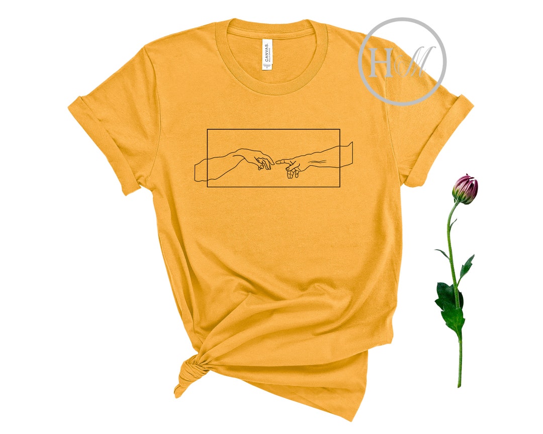 ~90'S MICHELANGELO The Creation of Adam Art T-shirt Men's M Vintage /eaa446460