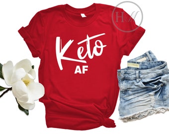 Magliette Keto divertenti, Keto Af, Regalo per lei, Camicia Carboholic, Camicia Ketosis, Vestiti Keto, Camicia Chetogenica, Keto Diet Fitness