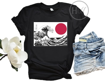 Kanagawa Shirt, Hokusai große Welle, T-Shirt/TShirt/Top/T-Shirt, japanisches T-Shirt, Surf Shirt, Wellenkunst, Soft Grunge, Tumblr Shirt, Ozean Shirt