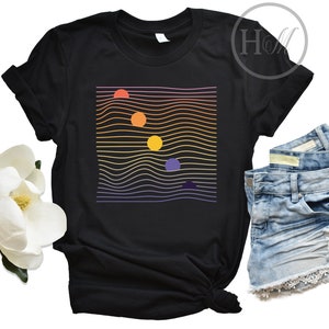 Sunrise Sunset Wave Art Shirt, Minimalist Line Art, Aesthetic CLothing, Wave Drawing,  Tumblr Shirt, Line Wave Art, Sun Moon Phases TShirt