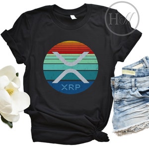 Xrp Retro Rainbow Sunset Shirt - Xrp Cryptocurrency Unisex Tee - Defi Shirt - Xrp Ripple - Xrp To The Moon - Xrp Tee - Crypto Shirt
