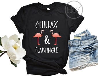 Pink Flamingo T Shirt | Lets Flamingle Shirt