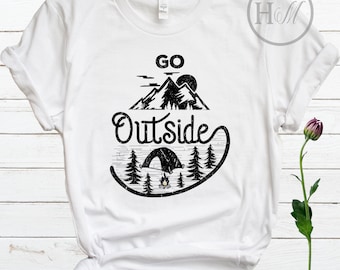 Ir afuera y hacer cosas - Senderismo Camping RV Happy Camper Camisetas - El peor escenario Un oso te mata - Ropa de camping