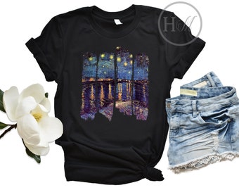 Van Gogh Starry Night, Gogh Starry Sky, Art Teacher Gift, Van Gogh Tee, Gogh TShirt, Van Gogh Gifts, Hipster Clothing, Vincent van Gogh
