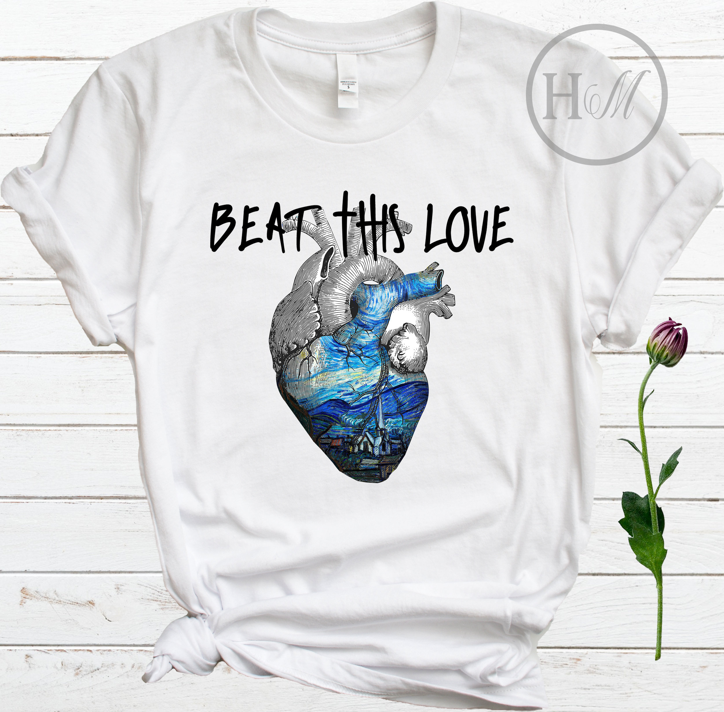 Van Gogh Starry Night Anatomical Heart Shirt - Beat This Love