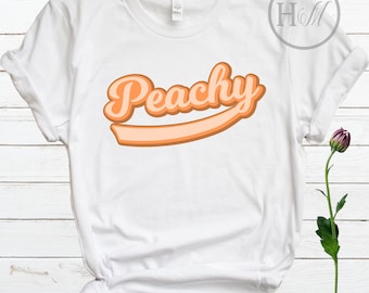 Peachy Retro Shirt, Peach Esthetiek, Peachy Vintage T Shirt, 70s T Shirt, California Retro T Shirt, Esthetische Kleding, Tumblr Kleding