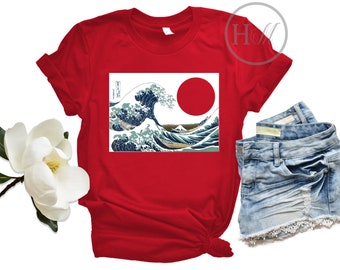 The Great Wave Off Kanagawa Shirt, Japanese Shirt/TShirt/Top/Tee, Aesthetic Clothing, Japanese Art, Hokusai Wave