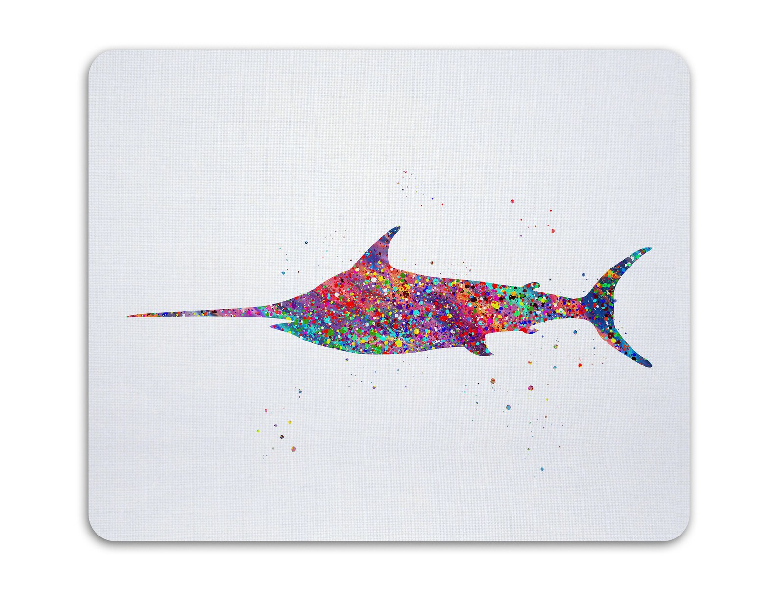 Swordfish Art Illustration On Mousepad Watercolor Broadbills Etsy