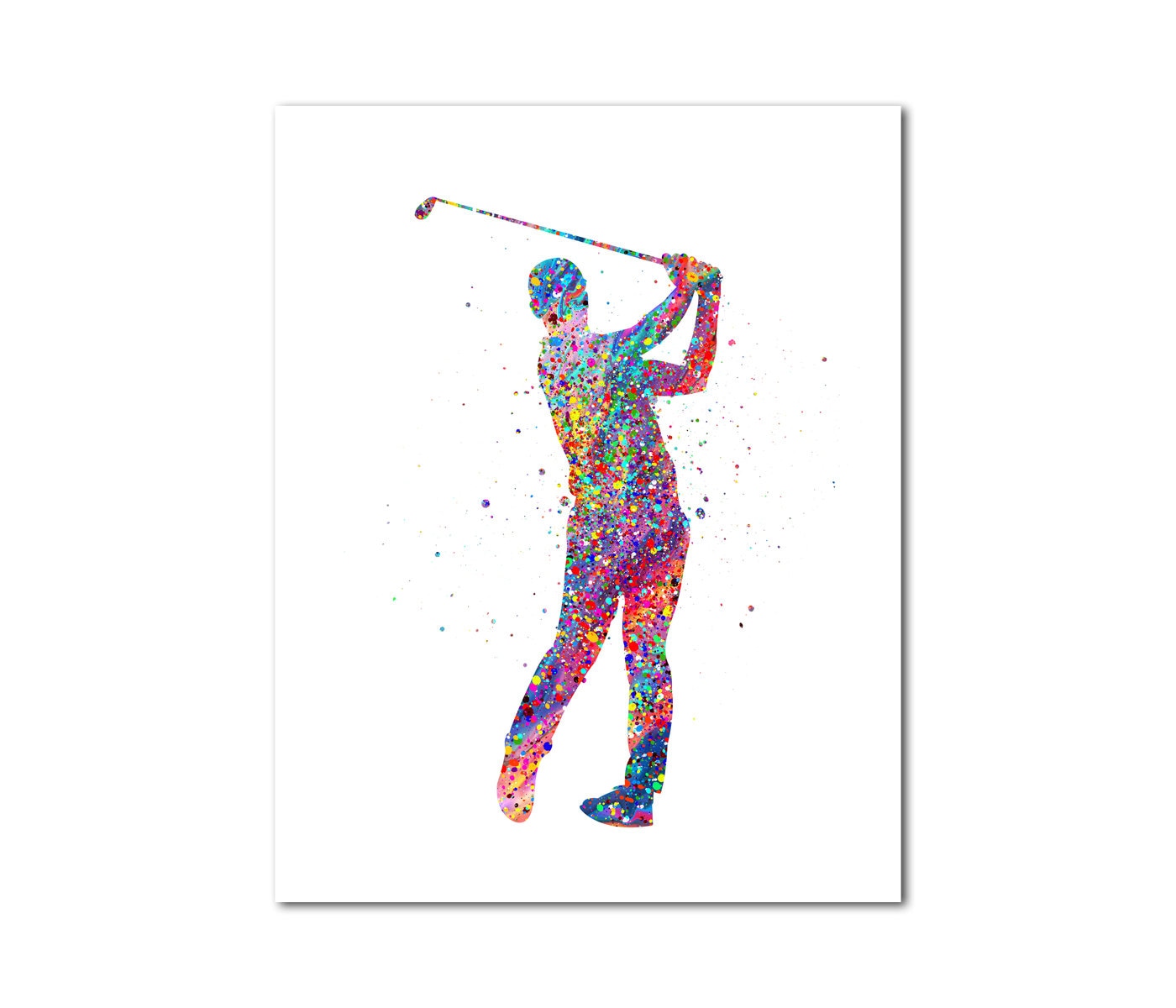 Swinging Golfer Poster Print Wall Decor Golf Player Sports Etsy