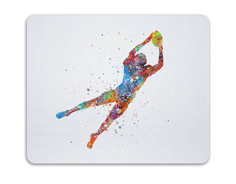 Gridiron Football Fans Gift New Office Gift Idea American Football Player Mouse Pad Art Colorful Footballer Mousemat Art Illustration