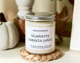 Blueberry pumkin candle l fall decor and gift l soy candle l fall candle