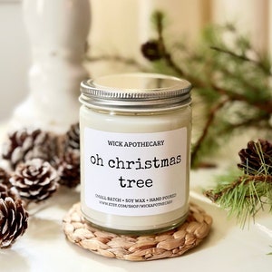 Pine Scented Soy Candle: Christmas Tree Winter Decor