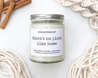 There’s no place like home candle, soy candle, handmade soy candle, home sweet home, housewarming gift, cozy candle, first home