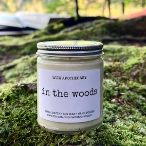 Forest Candle: Autumn Woods Scent, Nature Lover Gift