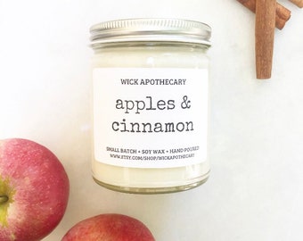 Apple cinnamon candle, soy candle, fall candles, new home gift, relaxing, hygge