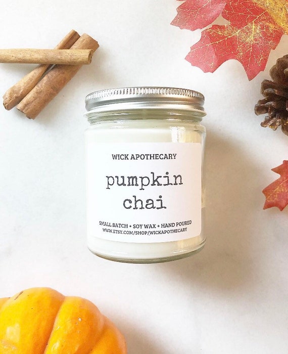 Perfect for Fall! Trick or Treat Cozy Pumpkin Chai Scented Premium Soy Candle 
