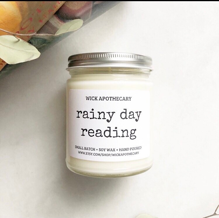 Rainy day reading soy candle bookish candle rain candle -  Portugal