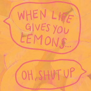 Cuando la vida te da limones / Tarjeta de felicitación / Tarjeta en blanco / Ilustración de limón / Juego de 8