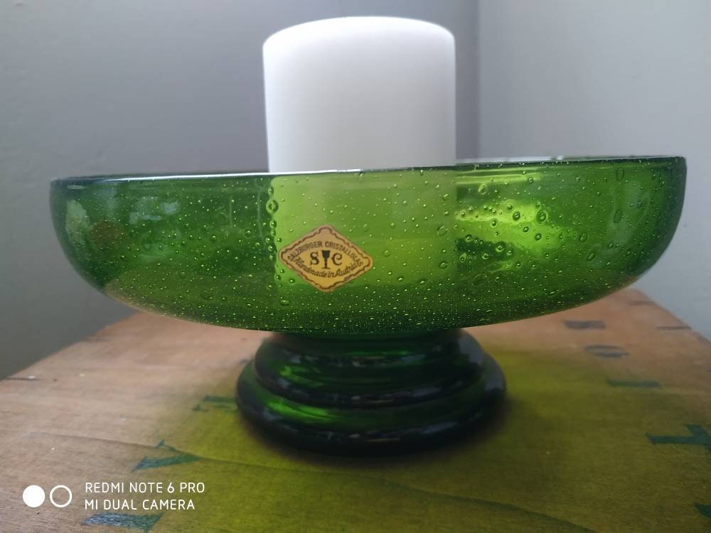 Vintage Design Cristal Bowl Handmade in Saltzbug. Superbe Porte Bougie en Christal de Saltzbug Pour 